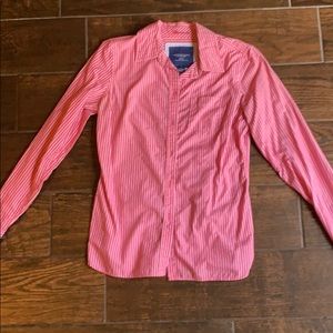 American Eagle outfitters peach pinstripe blouse